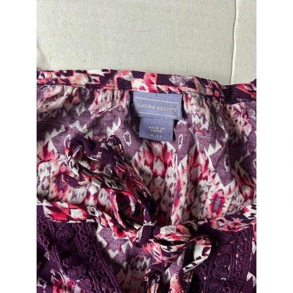 Laura Scott Women’s Boho Top front tie XL - Picture 4 of 7